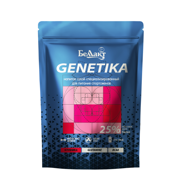 Напиток сухой специализированный для питания спортсменов Genetika (клубника)